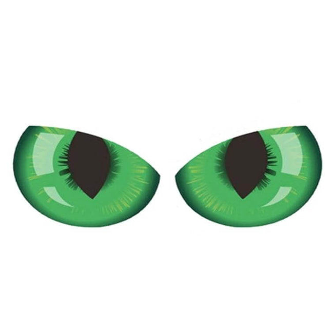 Reflective 3D Eye Car Sticker for Rearview Mirror Decoration showing green 3D reflective eye decals for car interior and night visibility
