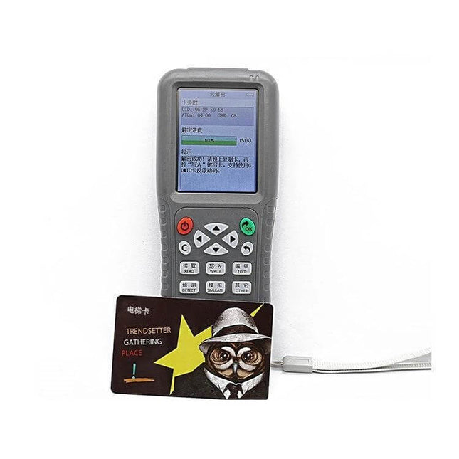 Access Control Card Duplicator for Proximity and ID Cards handheld duplicator device with card shown