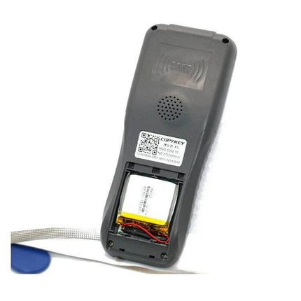 Access Control Card Duplicator for Proximity and ID Cards handheld duplicator showing battery compartment and back view