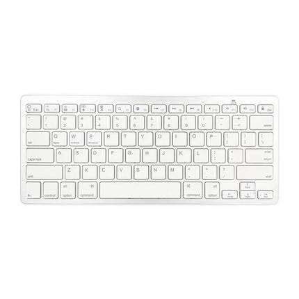 Wireless Multi-Language Keyboard for Everyday Typing Tasks - slim white 78-key Bluetooth keyboard with metal texture finish for tablets, phones, laptops