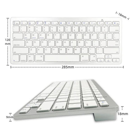 Wireless Multi-Language Keyboard for Everyday Typing Tasks white slim Bluetooth keyboard 78-key ABS metal texture compact 285x120mm