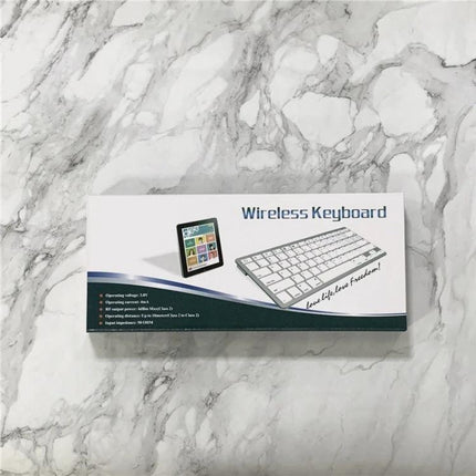 Wireless Multi-Language Keyboard for Everyday Typing Tasks - slim white Bluetooth 78-key keyboard with metal texture for tablets, phones, laptops
