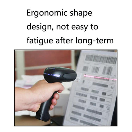 Alt Tag: NETUM Anti-Slip Barcode Scanner for Daily Use ergonomic handheld scanner reading barcodes from printed sheet