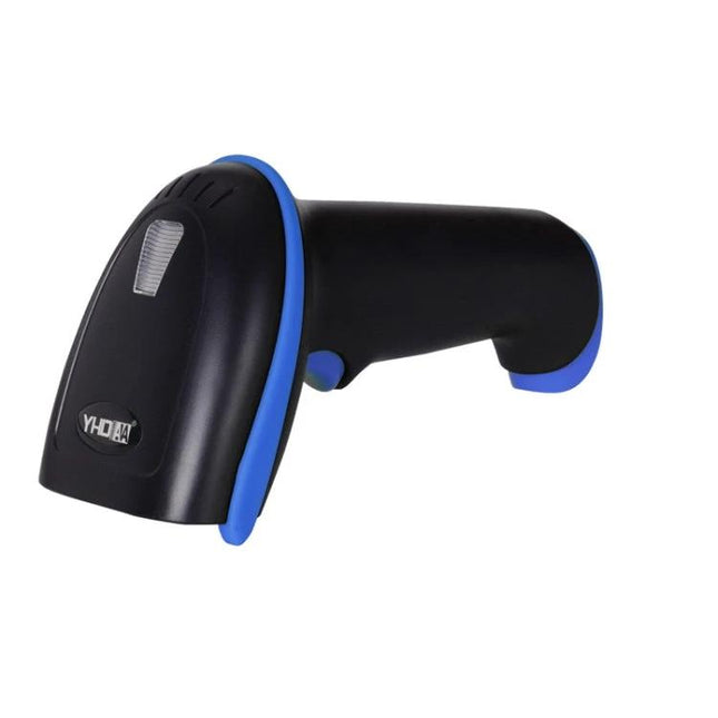 Wireless Laser Barcode Scanner for Supermarket Inventory Use - black and blue handheld wireless laser barcode scanner for retail inventory