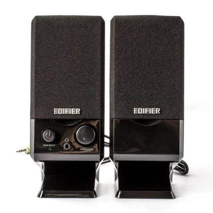Edifier Compact USB Desktop Speaker Black For Laptop Use - compact black USB desktop speakers with volume and power controls