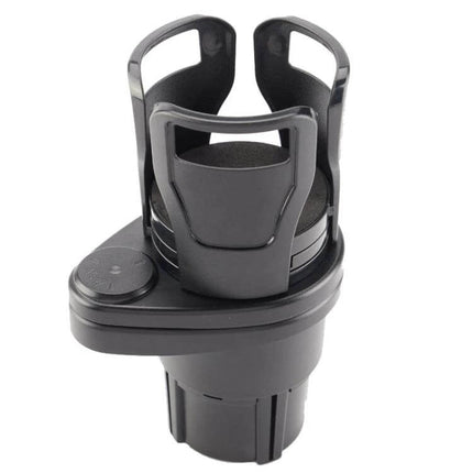Multi Function Car Cup Rack Matt Black For Drinks And Phones - compact matte black cup and phone holder with adjustable bracket and dual cup slot