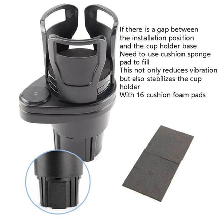 Multi Function Car Cup Rack Matt Black For Drinks And Phones - compact matte black car cup holder with adjustable phone tray and rotating bracket