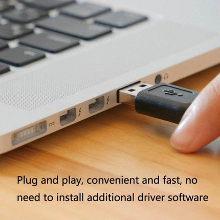 Edifier USB Headset For Online Learning With Noise Mic plugged into laptop USB-A, plug-and-play headset for clear remote classes