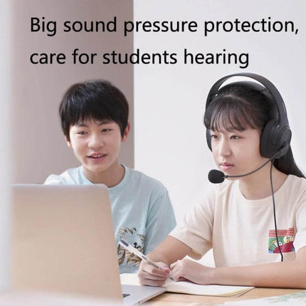 Edifier USB Headset For Online Learning With Noise Mic worn by student in virtual class, noise‑reduction mic, wired USB‑A plug‑and‑play
