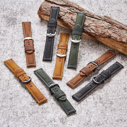 20mm Crazy Horse Leather Quick Release Strap Dark Brown