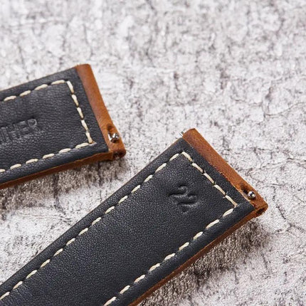 20mm Crazy Horse Leather Quick Release Strap Dark Brown