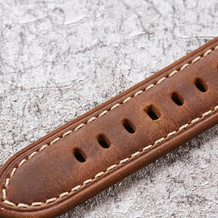 20mm Crazy Horse Leather Quick Release Strap Dark Brown