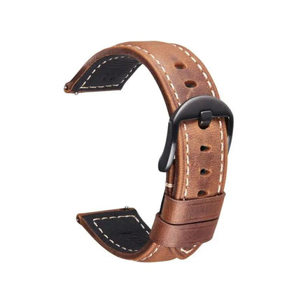 20mm Crazy Horse Leather Quick Release Strap Dark Brown