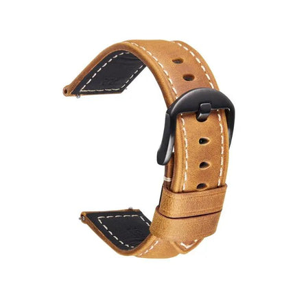 20mm Crazy Horse Leather Quick Release Strap Dark Brown