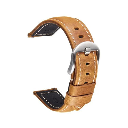 20mm Crazy Horse Leather Quick Release Strap Dark Brown