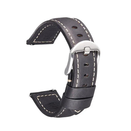 20mm Crazy Horse Leather Quick Release Strap Dark Brown