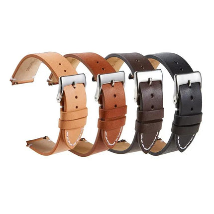 Cowhide Leather Watch Strap Quick-Release Universal
