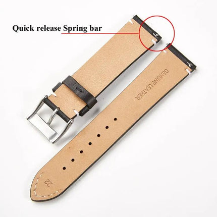 Cowhide Leather Watch Strap Quick-Release Universal