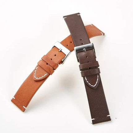 Cowhide Leather Watch Strap Quick-Release Universal