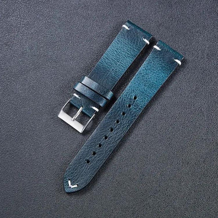 Color-Changing Retro Oil Wax Leather Watch Strap 18/20/22mm