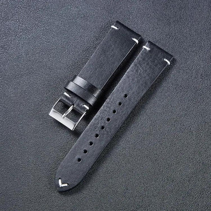 Color-Changing Retro Oil Wax Leather Watch Strap 18/20/22mm
