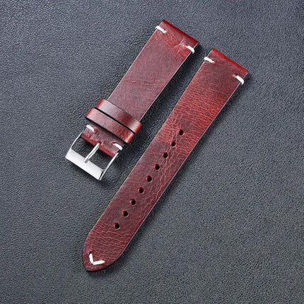 Color-Changing Retro Oil Wax Leather Watch Strap 18/20/22mm