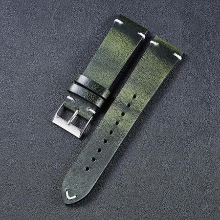 Color-Changing Retro Oil Wax Leather Watch Strap 18/20/22mm