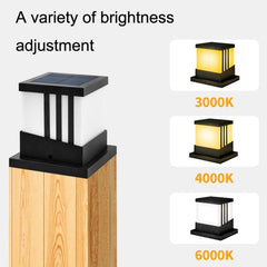 Lámpara de columna impermeable para exteriores con energía solar, lámpara de paisaje para patio