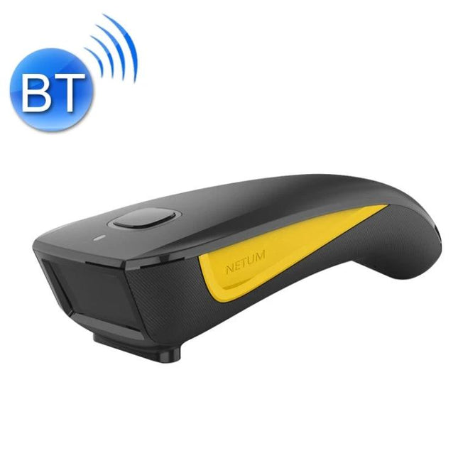 NETUM Portable Wireless Barcode Scanner for Warehouse Inventory - black-yellow Bluetooth handheld scanner for fast warehouse inventory