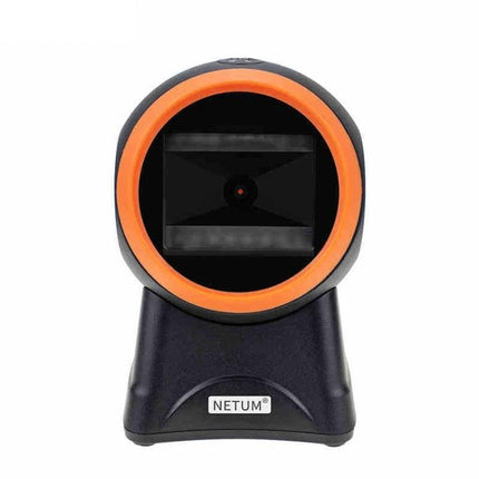 NETUM Vertical Barcode Scanner for Supermarket Cashiers handheld countertop scanner scanning barcodes on products and mobile screens