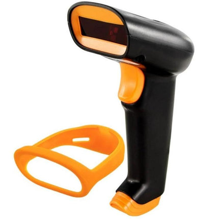 Wireless Two-Dimensional Barcode Scanner for Daily Use handheld black and orange scanner with removable orange stand