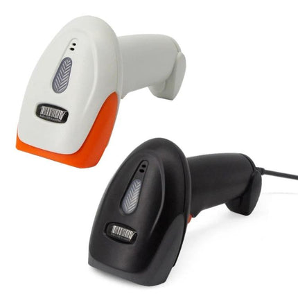 SYCREADER Laser Barcode Scanner for Supermarket Use handheld corded scanners in white-orange and black for checkout and inventory