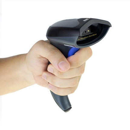 Alt Tag: NETUM Wireless and Wired Barcode QR Code Scanner held in hand for retail scanning