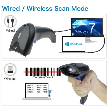 NETUM Wireless and Wired Barcode QR Code Scanner handheld wired and wireless retail scanner capturing barcodes and QR codes