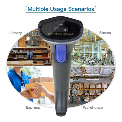 NETUM Wireless and Wired Barcode QR Code Scanner handheld scanner in retail warehouse and library usage scenarios