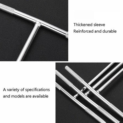 Practical Sleeve Wrench for Daily Car Maintenance at Home - chrome T-handle sleeve wrench for loosening and tightening bolts during driveway repairs