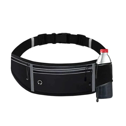Outdoor Waterproof Waist Bag For Phone Ideal For Running - lightweight nylon lycra belt with zip pockets, reflective strip and bottle holder