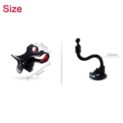 Universal Car Phone Holder With Suction Cup For Windshield Black - black windshield-mounted phone holder with suction base and adjustable clip, 210mm arm