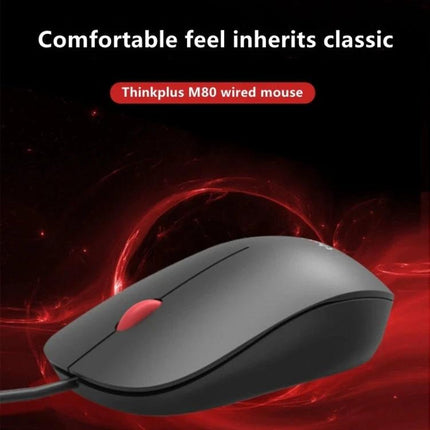 Lenovo Thinkplus M80 Ergonomic Office Laptop Mouse wired red-black ergonomic office laptop mouse for comfortable long-session navigation
