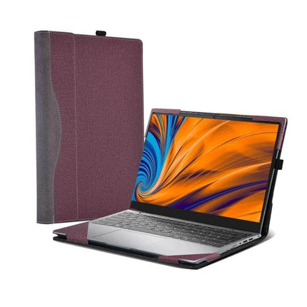 14 Inch PU Leather Protective Case for Samsung Galaxy Book Pro Series in purple with ventilation, microfiber lining and secure magnetic stand