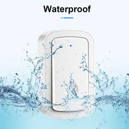 CACAZI Wireless Doorbell for Home Entry Alerts with Three Receivers waterproof white doorbell button splashed with water