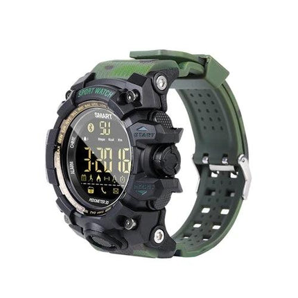 Durable Sports Watch for Daily Fitness and Outdoor Use rugged waterproof smartwatch with green TPU band tracking steps heart rate and notifications