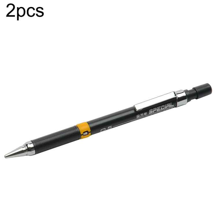 2 PCS Jin Wannian 0.5/0.7mm Student Mechanical Pencil Kids Sketch Drawing Material Tool, 0.5mm, 0.7mm