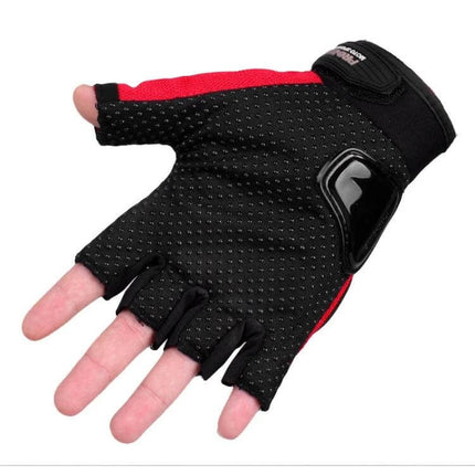 Outdoor Cycling Glove Half Finger Anti Drop For Commutes And Rides M - black red breathable half-finger glove with non-slip palm particles