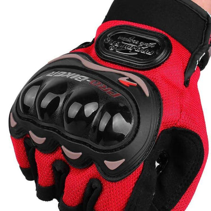 Outdoor Cycling Glove Half Finger Anti Drop For Commutes And Rides M - red half-finger glove with knuckle protection, non-slip palm for secure urban cycling grip