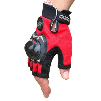 Outdoor Cycling Glove Half Finger Anti Drop For Commutes And Rides M - red half-finger glove with non-slip palm and knuckle protection for urban cycling