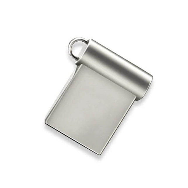 Zsumi1 Mini Metal USB Flash Drive for Data Storage and Transfer sleek silver metal USB flash drive on white background