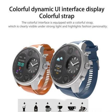 LEMFO Smart Watch for Everyday Activity Tracking and Reminders showing two watches with colorful straps and dynamic UI sleep, heart rate, step tracking