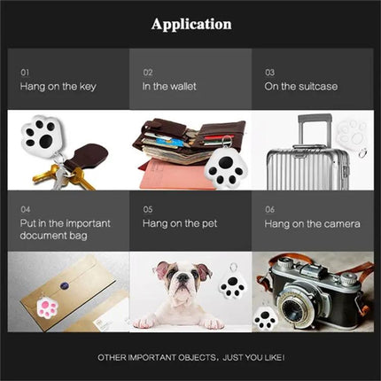 Bluetooth Dog Paw Tracker for Pets with Anti-Lost Alarm
