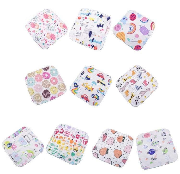 Cartoon Baby Cotton Handkerchiefs - 10 Pack of Soft, Random Color Face Towels